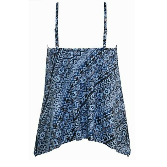 NWT Miraclesuit Women's Paillette Peephole Handkerchief Hem Swim Tankini Top - Picture 6 of 9